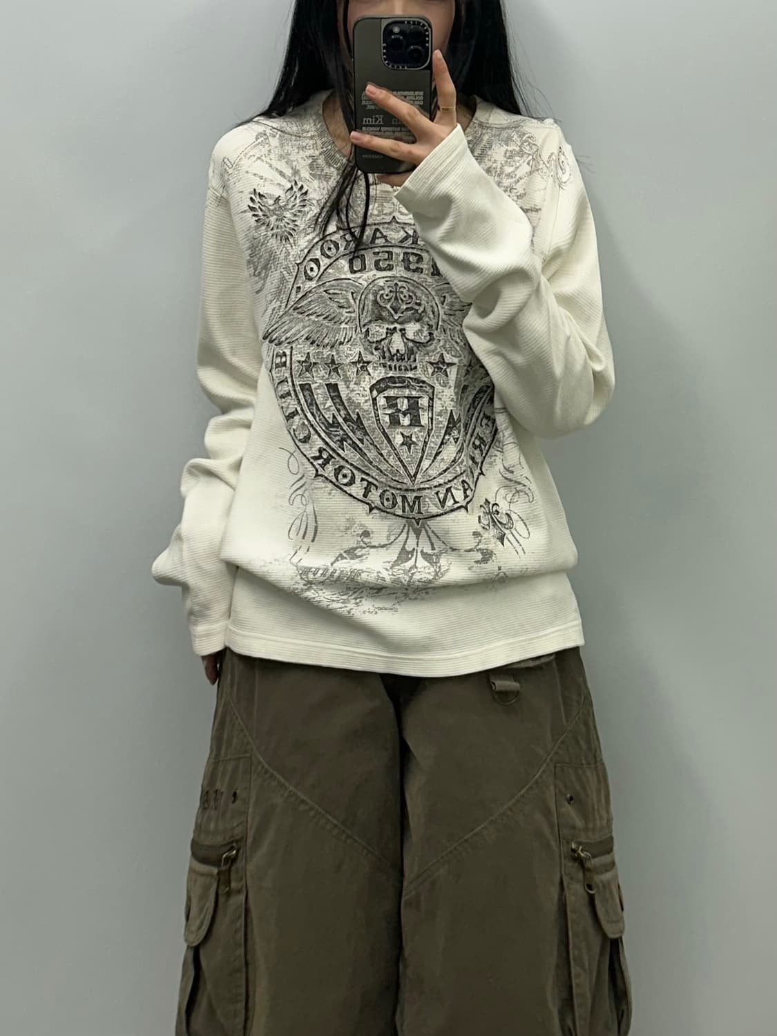 버커루 y2k 와투케 스컬 와플 니트 상품이미지1