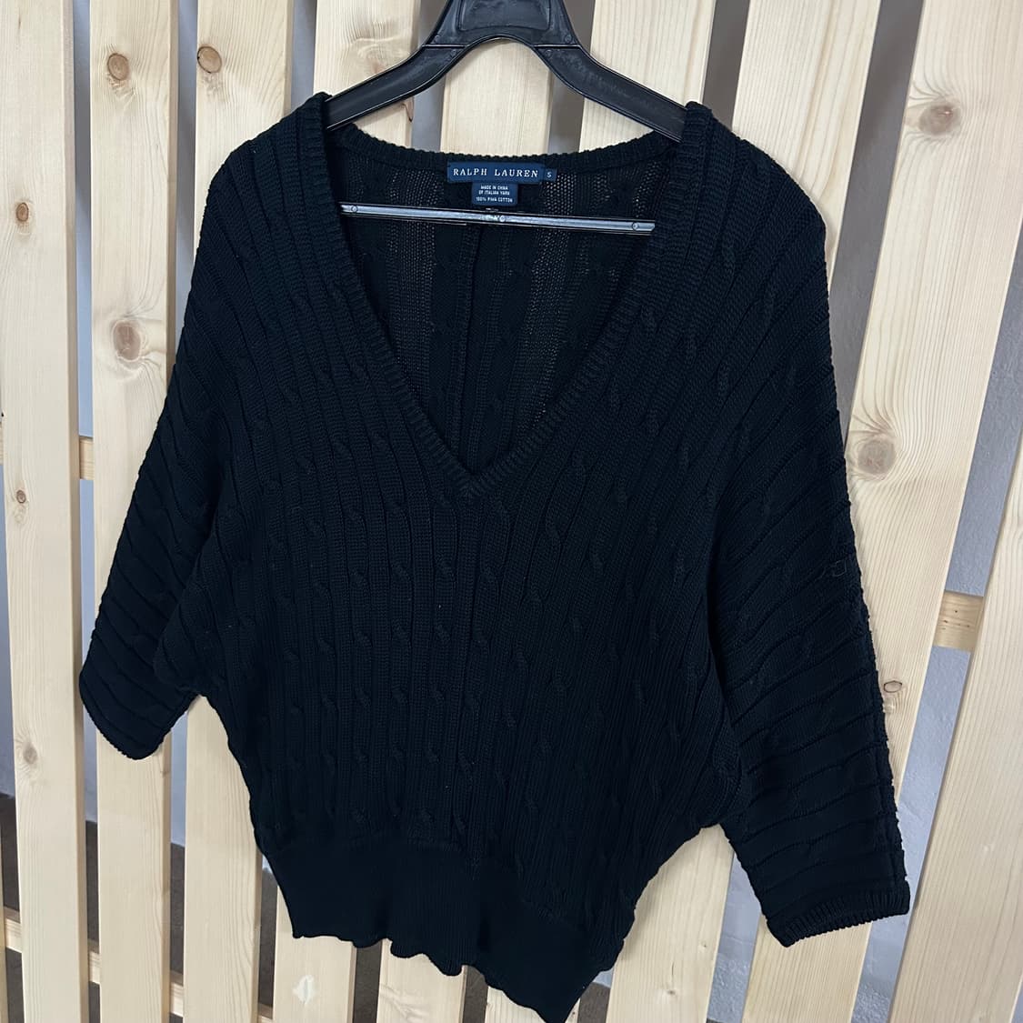 (S) 폴로랄프로렌 네이비 브이넥 케이블 니트 상품이미지2