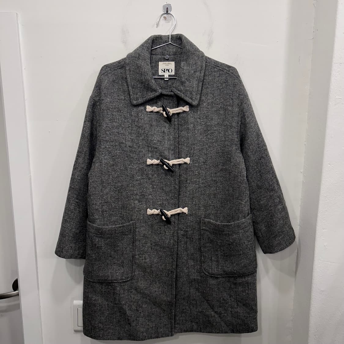 스파오 울헤링본 카라 더플 롱코트 상품이미지2