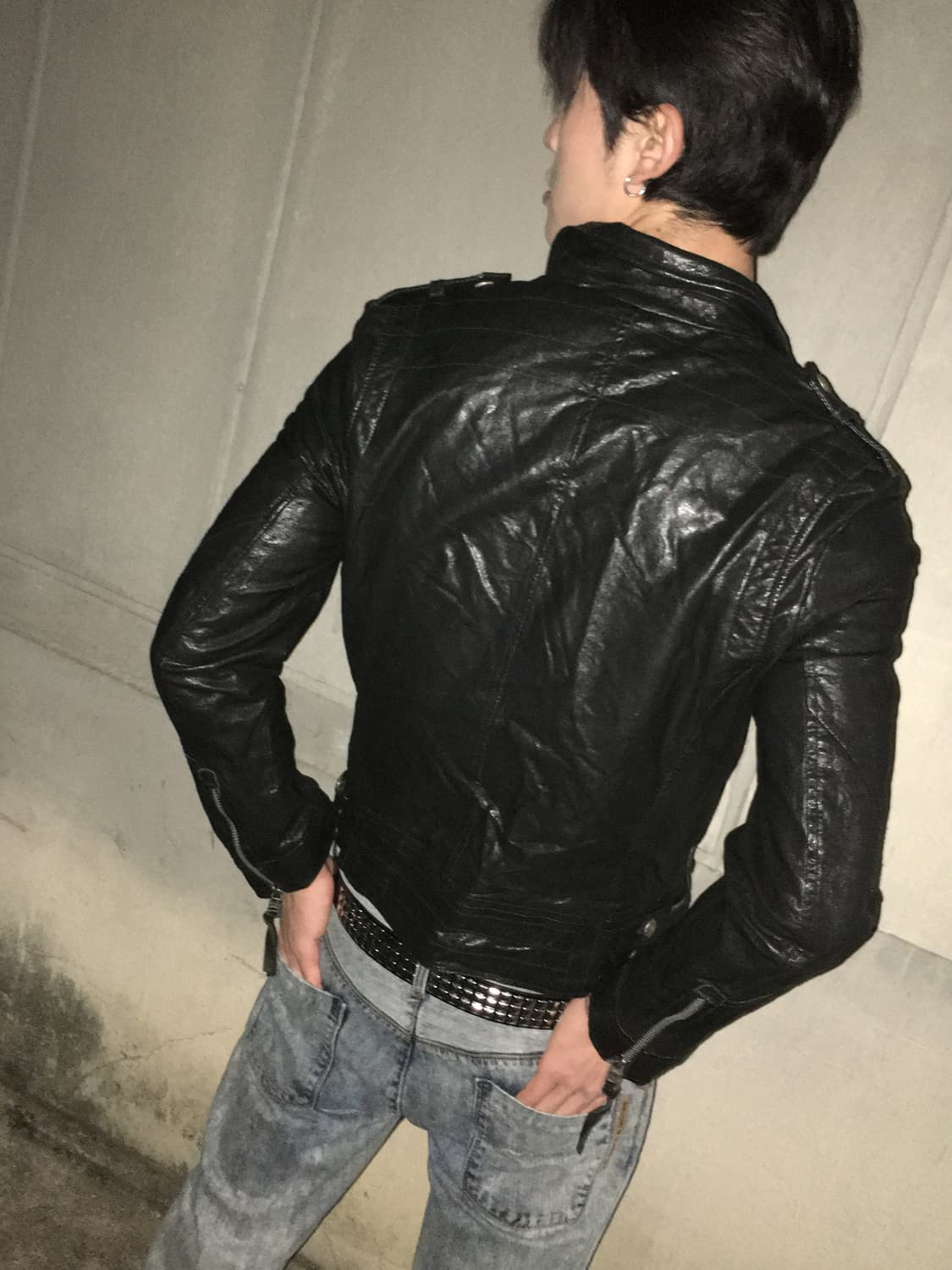 Black leather jacket 상품이미지3