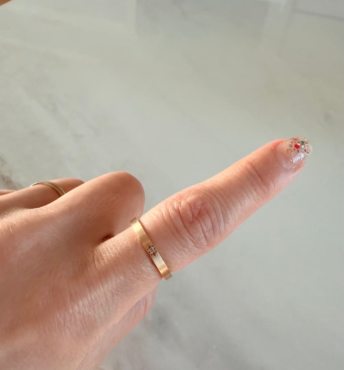 14k 무광 꼬냑다이아 밴드링 상품이미지1