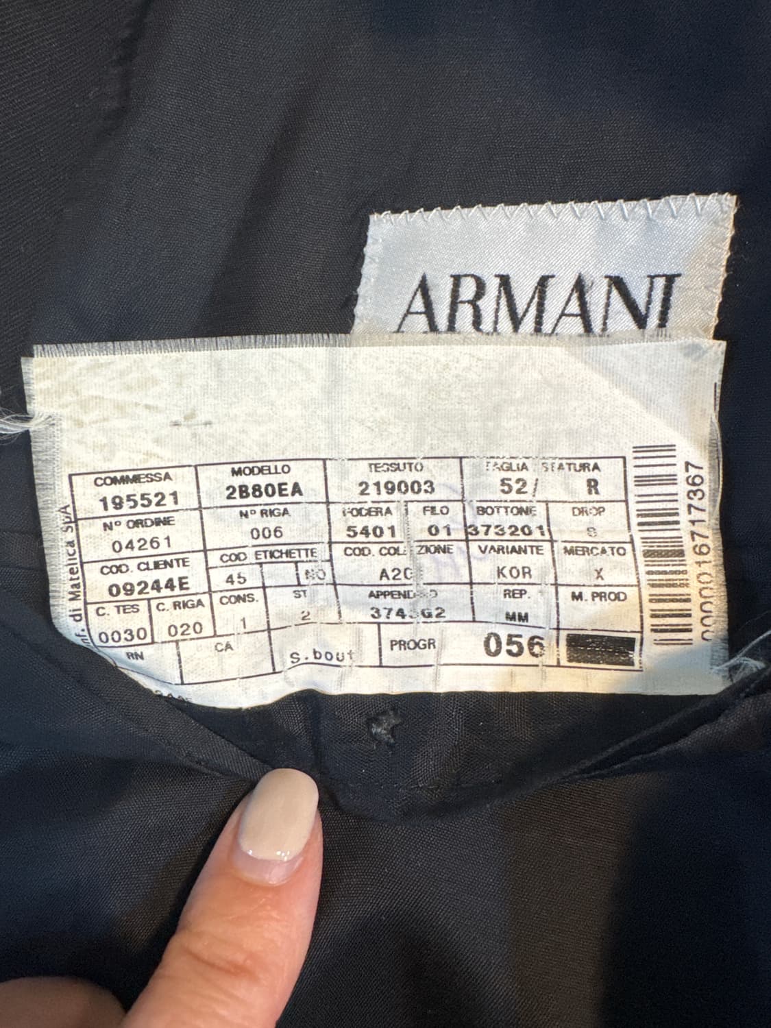 (정품) Armani Collezioni 남성 블랙 정장 자켓 상품이미지5