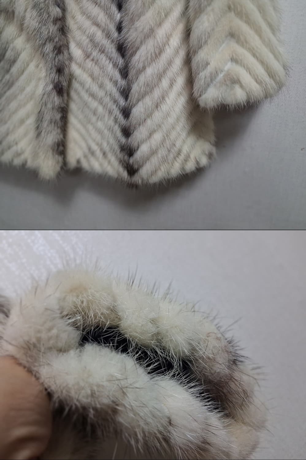 일본수입구제 아이보리 밍크코트쟈켓 천연밍크오피 작은신장 55까지 상품이미지5