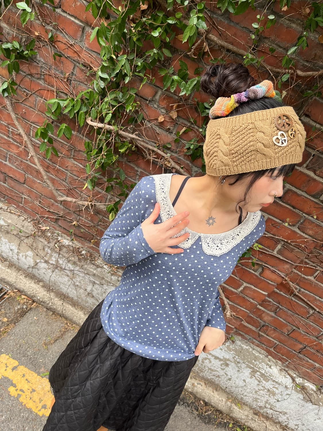 일본 도트 롱슬리브 상품이미지2