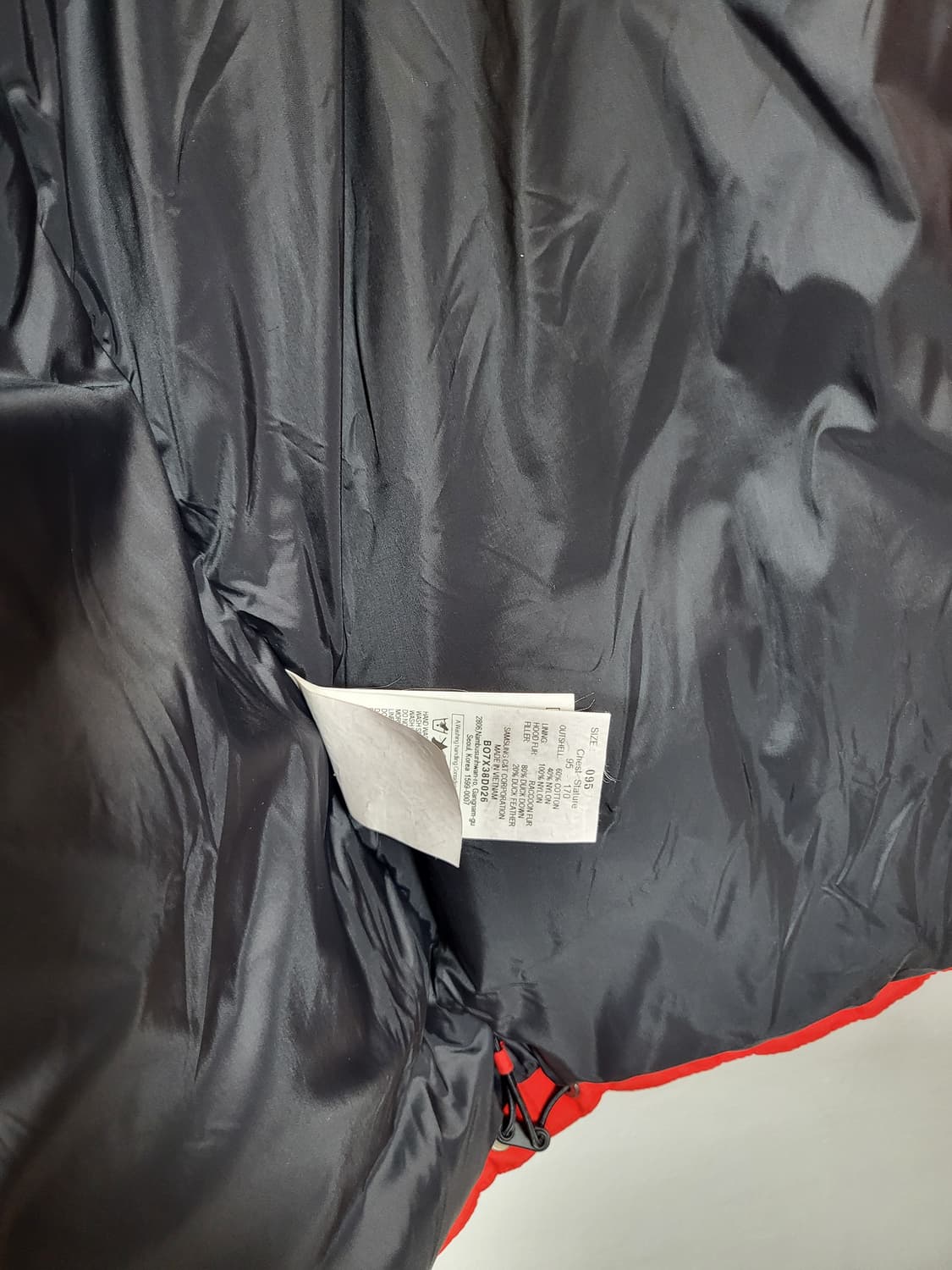 빈폴 아웃도어 레드 다운패딩 95 M 상품이미지9