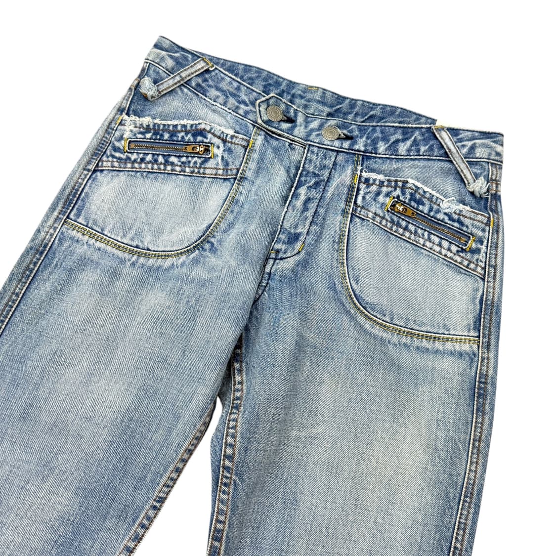 JPN 카고 지퍼디테일 워싱 데님 부츠컷팬츠 상품이미지3