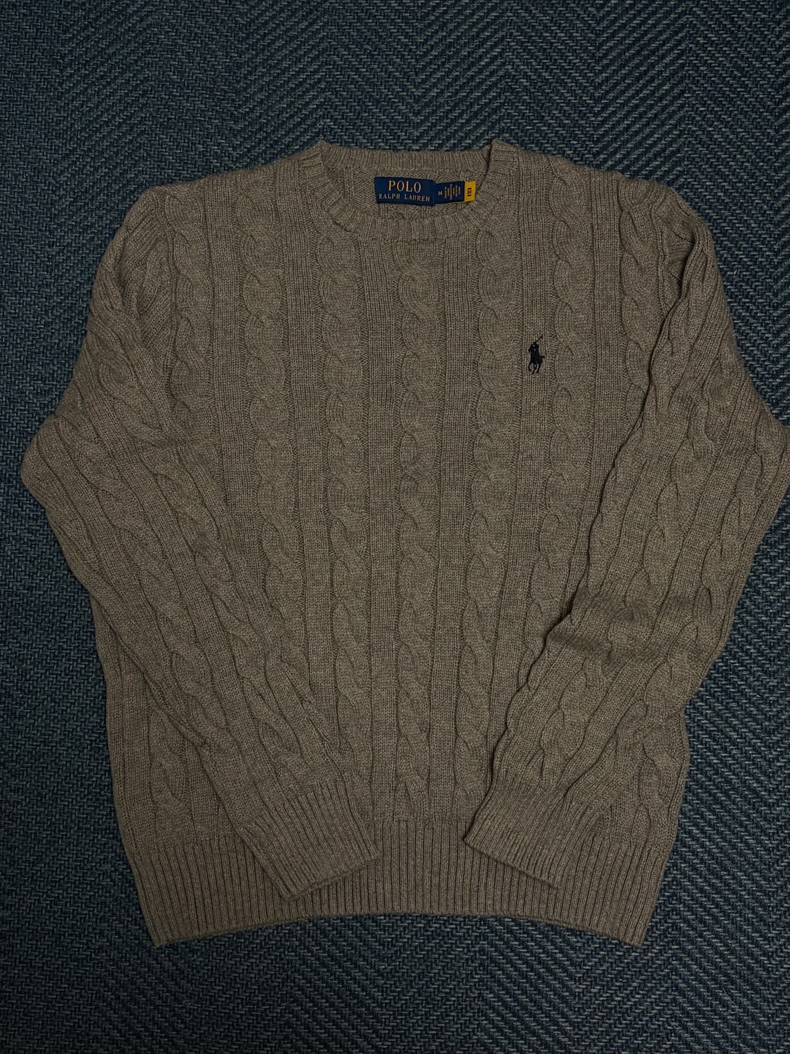 폴로 케이블 니트 그레이 m  상품이미지1