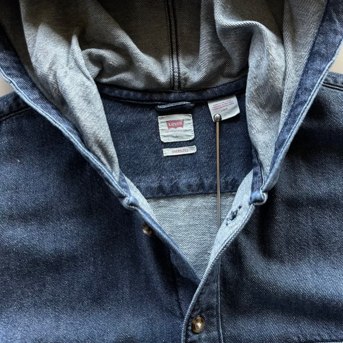 [L-XL]리바이스 Levi's 오버사이즈 데님 후드 셔츠 상품이미지9