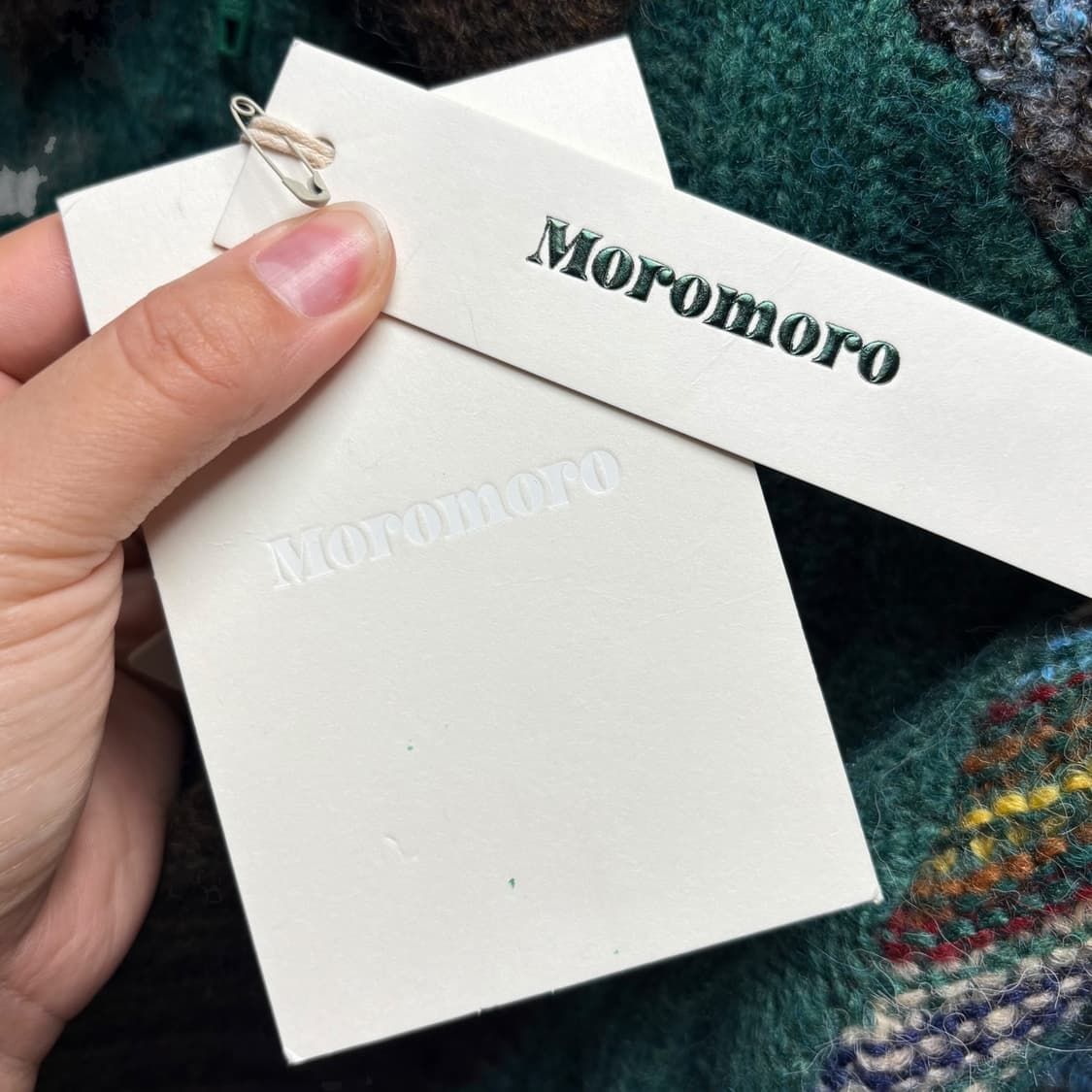 3669 그린 에스닉 패턴 크롭 꽈베기 니트집업 상품이미지5