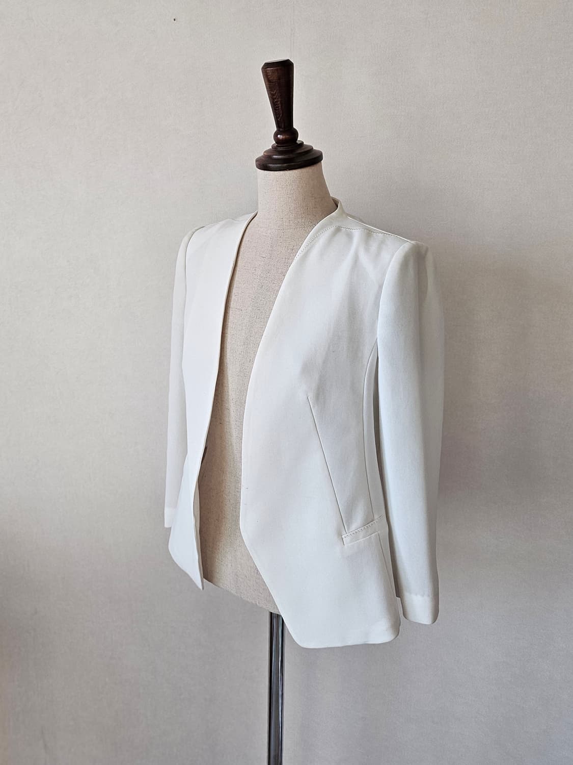 화이트 아이보리 노카라 자켓 66 / 봄여름 얇은 자켓 상품이미지4