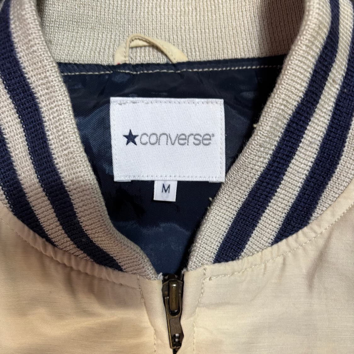 00s 컨버스 베이지 아치로고 코튼 스타디움 자켓  상품이미지3