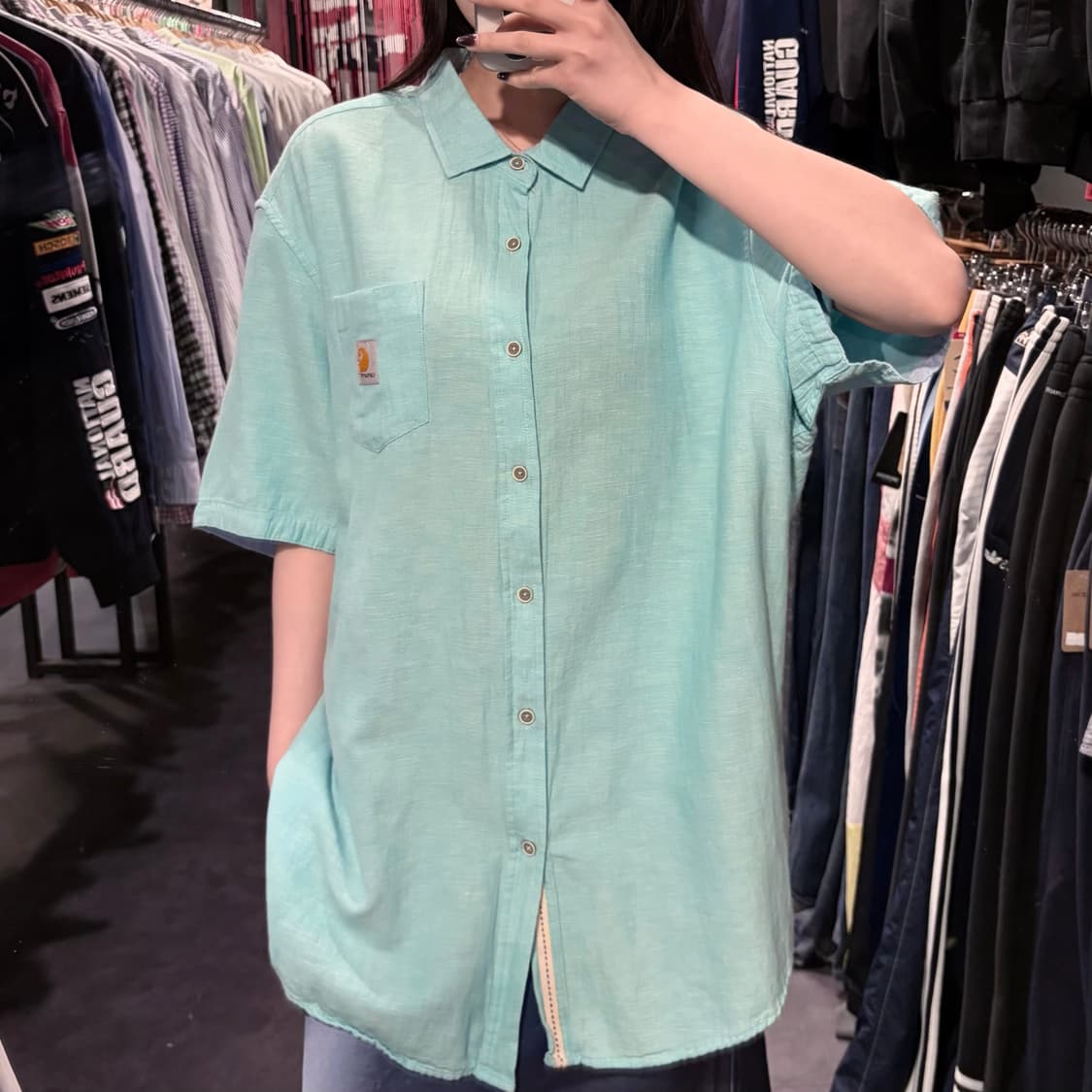 [IM] Carhartt 칼하트 반팔 셔츠 민트 블루 상품이미지2