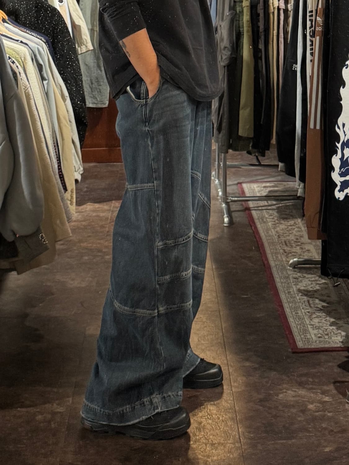 자라 플레어핏 바이커진 와이드 데님팬츠 34 상품이미지1