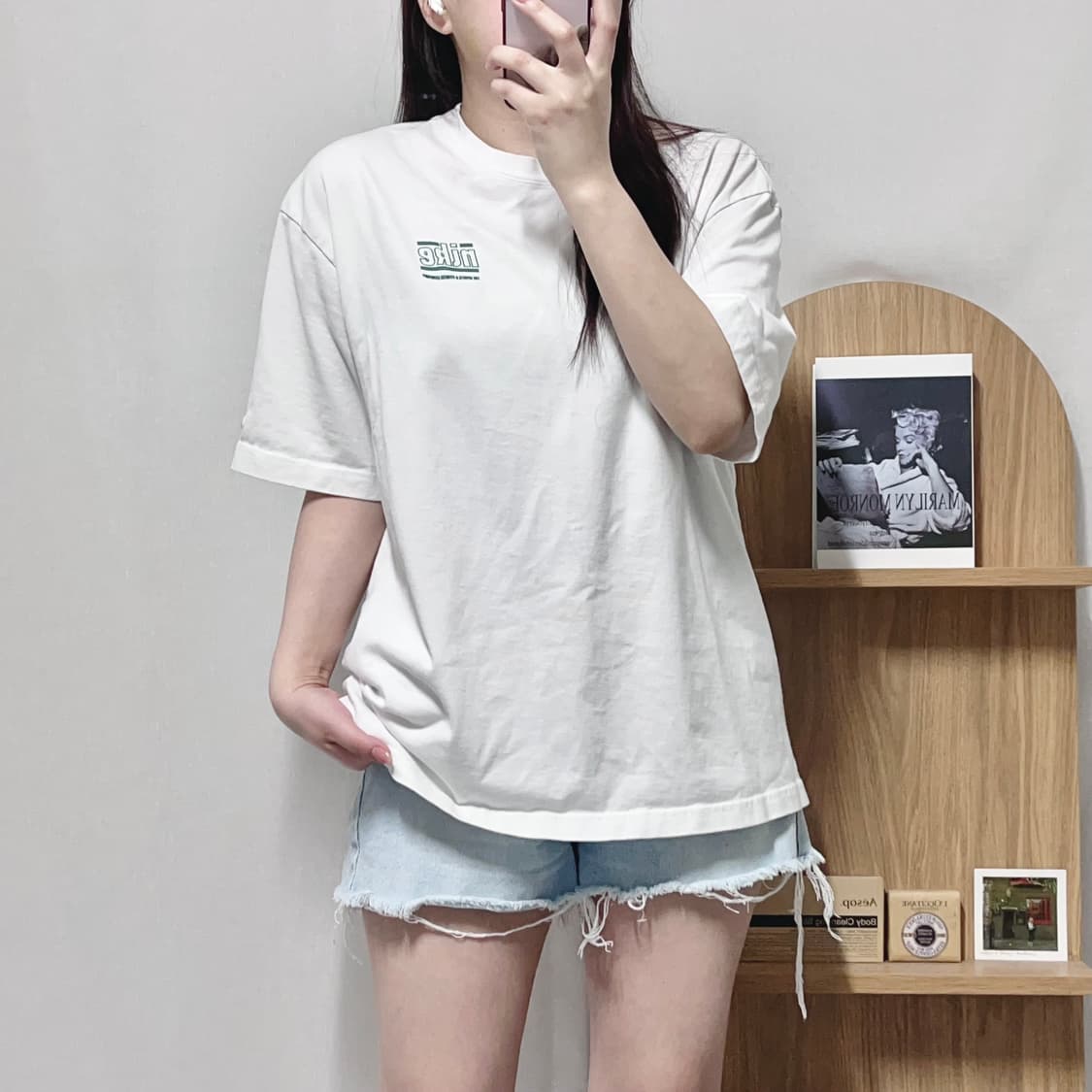 [정품] 나이키 화이트 그린 뒷빅로고 반팔티 [ XL ] 상품이미지2