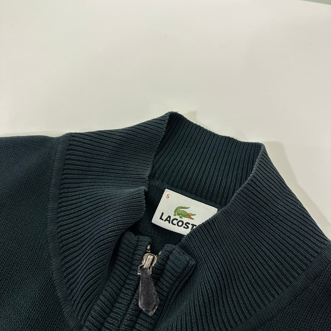 XL 라코스테 네이비 면 니트집업 상품이미지4