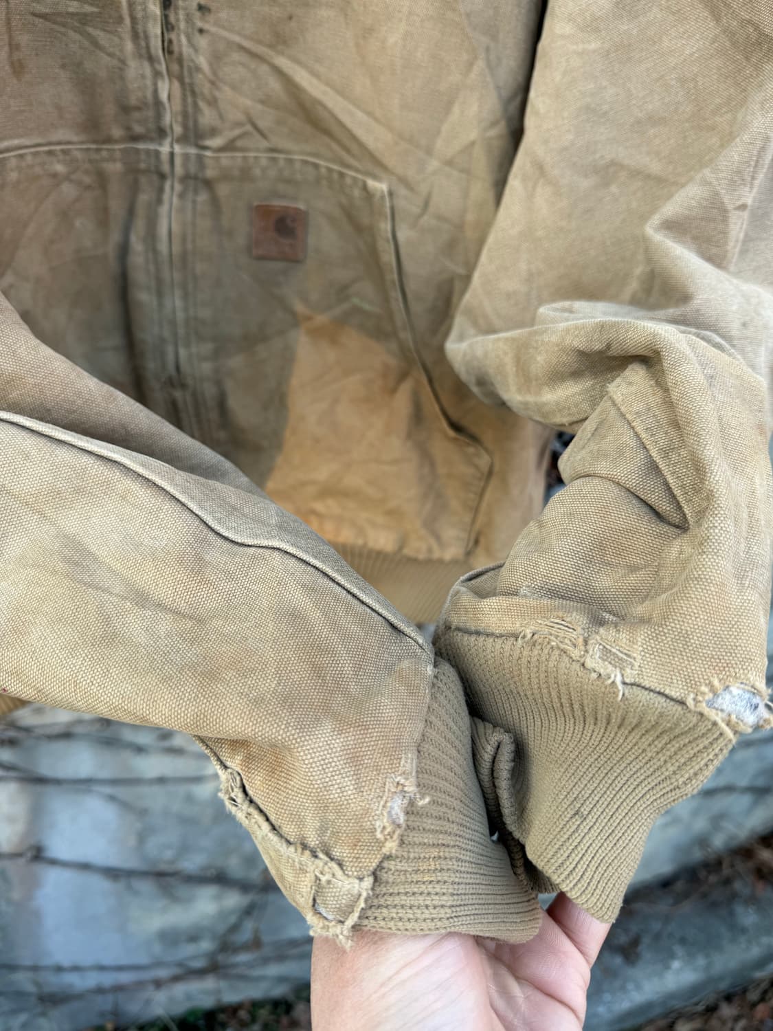 칼하트 빈티지 j130 frb 덕 액티브 캔버스 후드 워크 자켓 상품이미지6