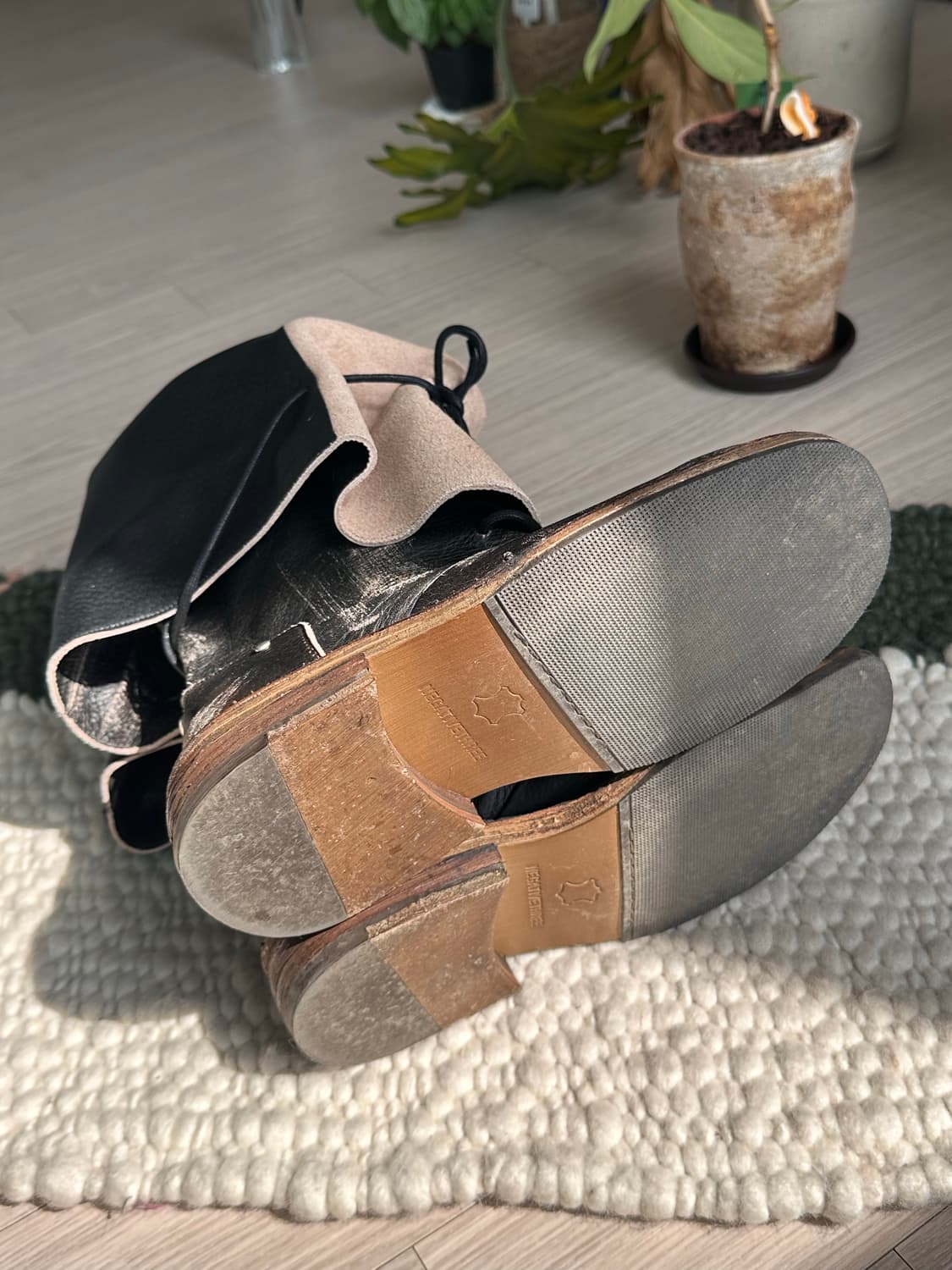 네거티브쓰리 부츠 Folded lace-up long boots 상품이미지3