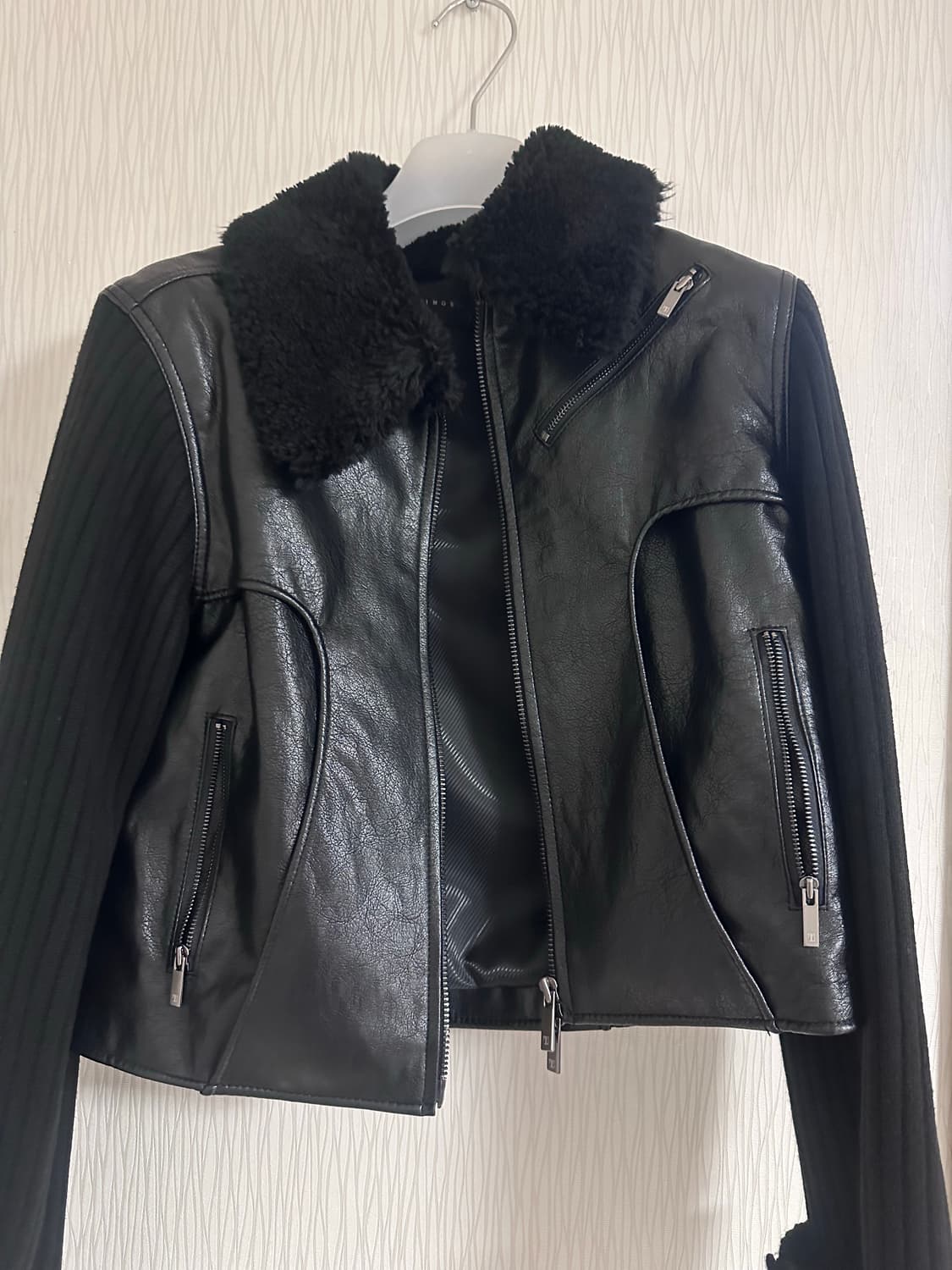 트리밍버드 투웨이 레더 크랙 자켓 상품이미지2