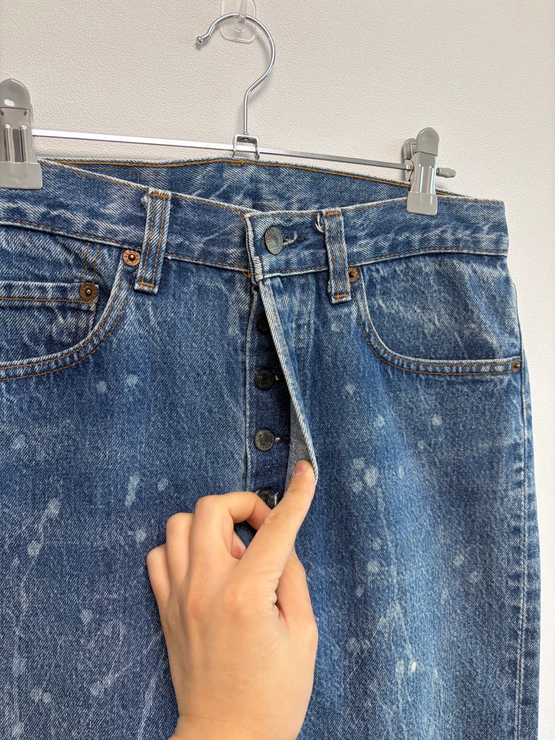 90s 리바이스 501 페인팅 데님 made in usa 상품이미지4