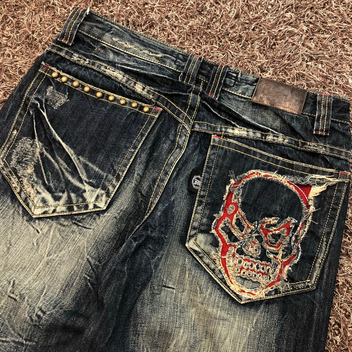 빈티지 스컬 워싱 데님 팬츠 상품이미지6