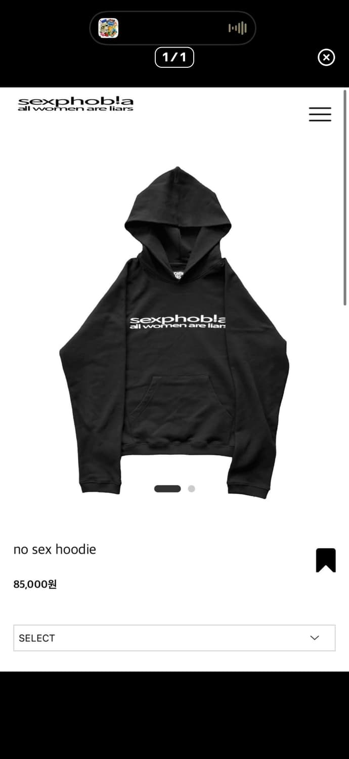 Sexphobia 후드티 L 상품이미지1