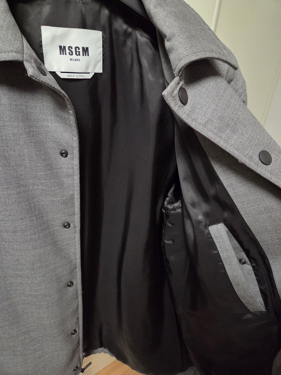 MSGM 패디드 울 자켓 그레이 상품이미지3