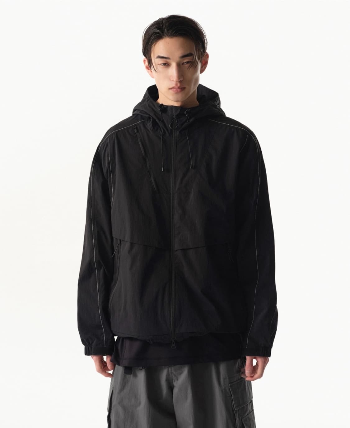 시티 레저 스티치 윈드브레이커 재킷 [블랙] 상품이미지1