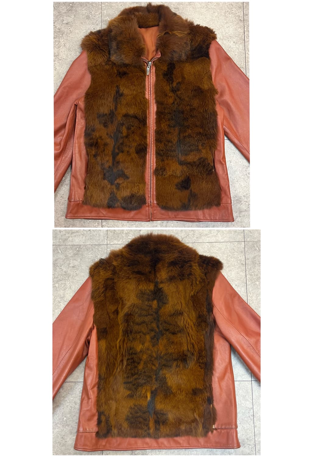 빈티지 토끼털 양가죽 레더 자켓 레드브라운 #csz2837 상품이미지4