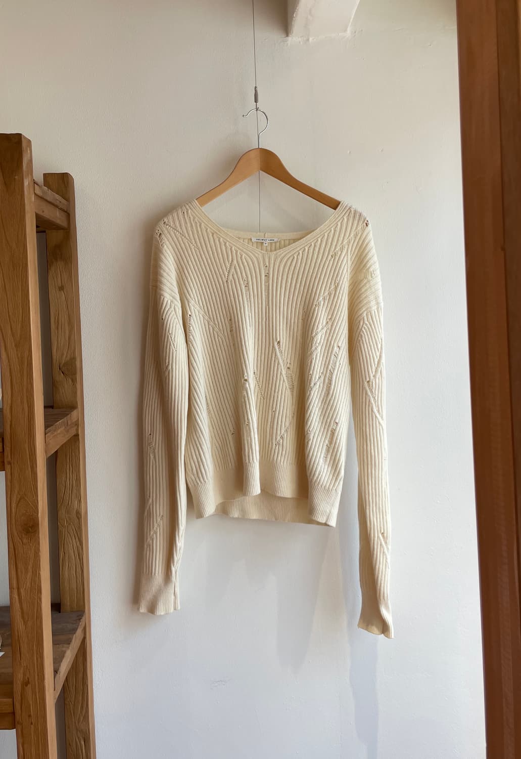 헬무트랭 데미지 울 니트 기디건 상품이미지1