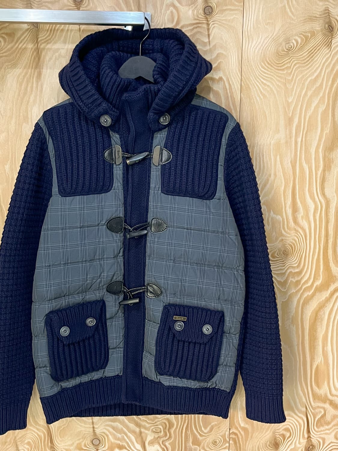 바크 이태리 패디드 니트 더플 후드 코트 상품이미지5