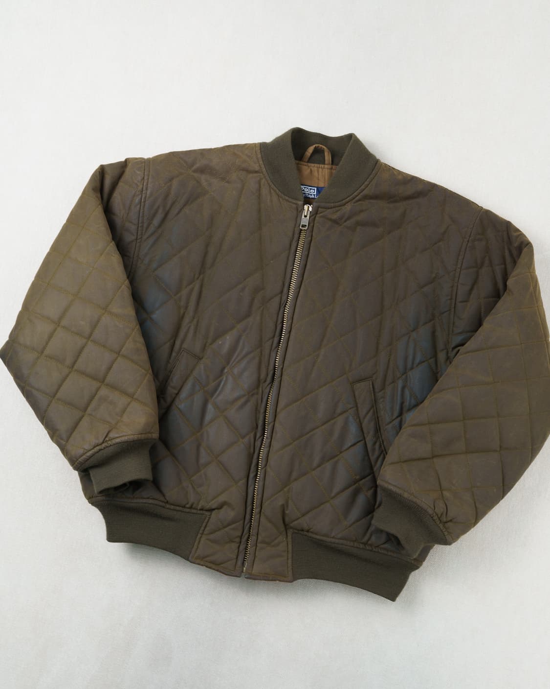 (L) 폴로 왁스 코튼 퀼팅 봄버 자켓 상품이미지2
