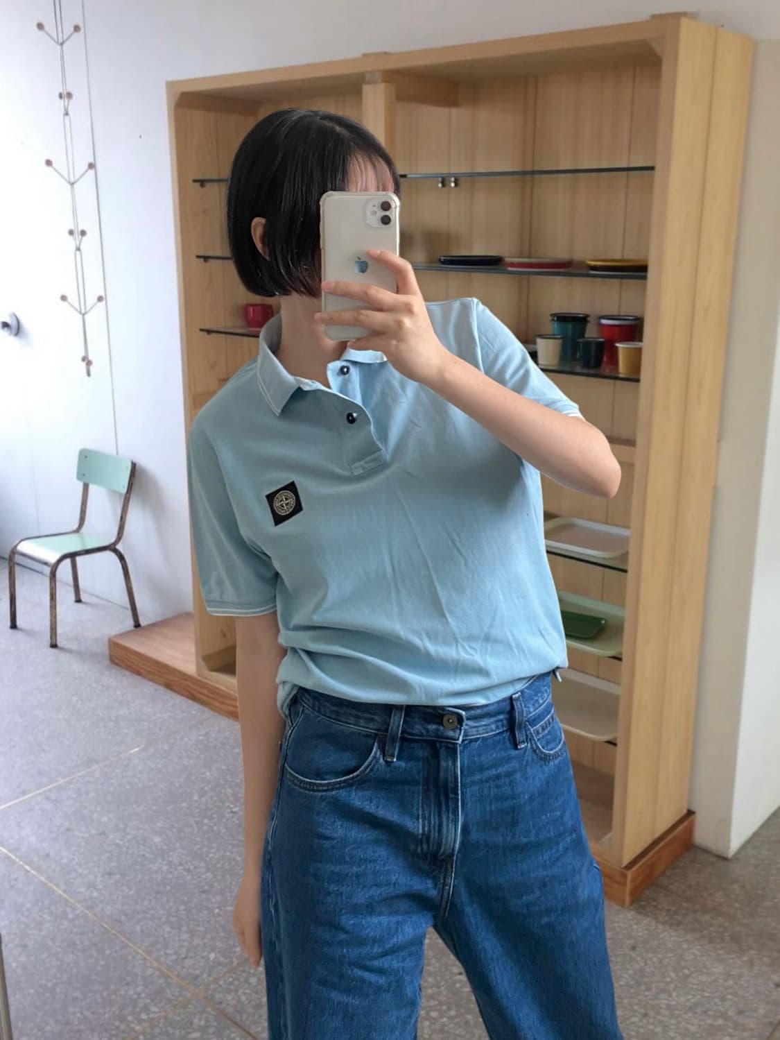 스톤아일랜드 1/2 카라 티셔츠 (Man S) 상품이미지1