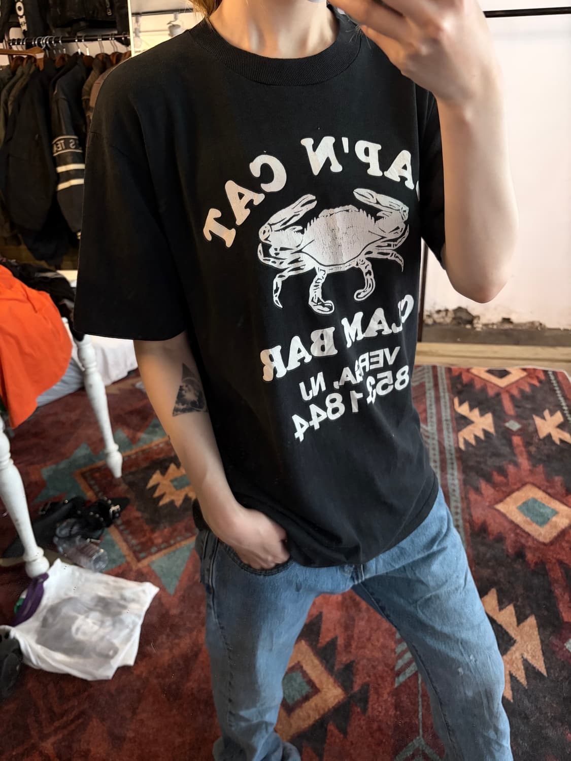 90s MADE IN USA CAP’N CAT 클램바 싱글스티치 빈티지  상품이미지3