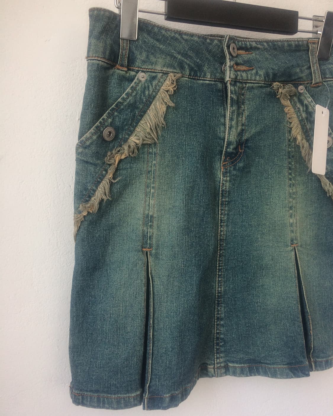 Fringe point denim pleats skirt 상품이미지4