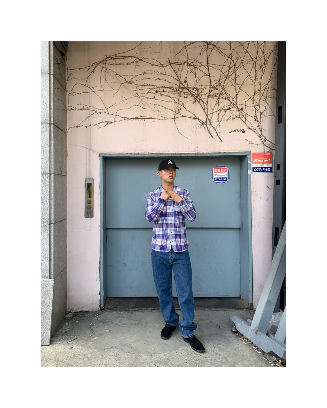 [TOMMY HILFIGER] blue plaid cotton shirt 상품이미지2