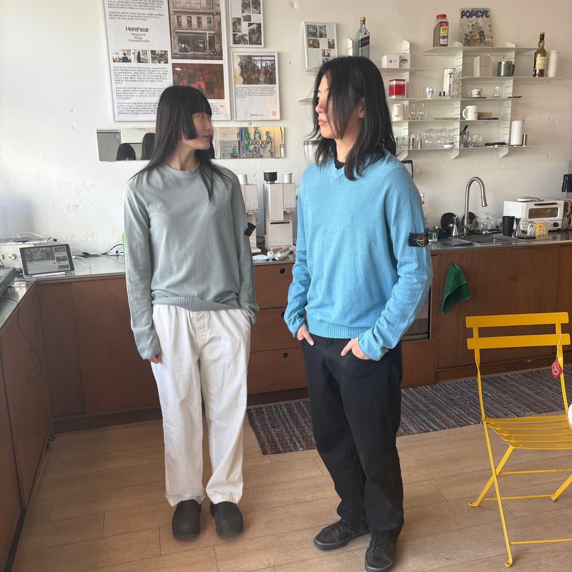 스톤아일랜드 라이트 블루 브이넥 니트 상품이미지1