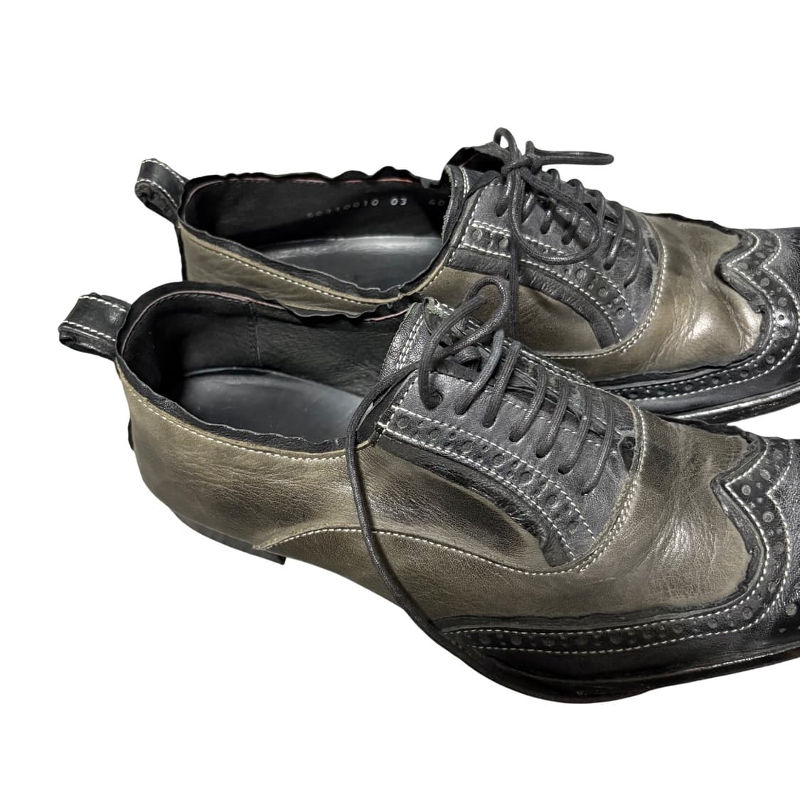 알프레도 바니스터 투톤 윙팁 더비슈즈 40 250-260 롱노즈 상품이미지3