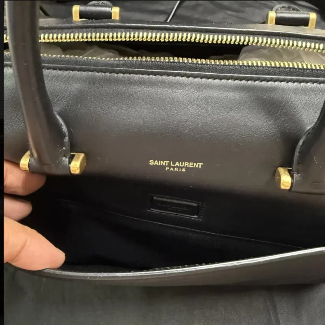 SAINT LAURENT 생로랑 스무스 레더 토트 크로스백 상품이미지6