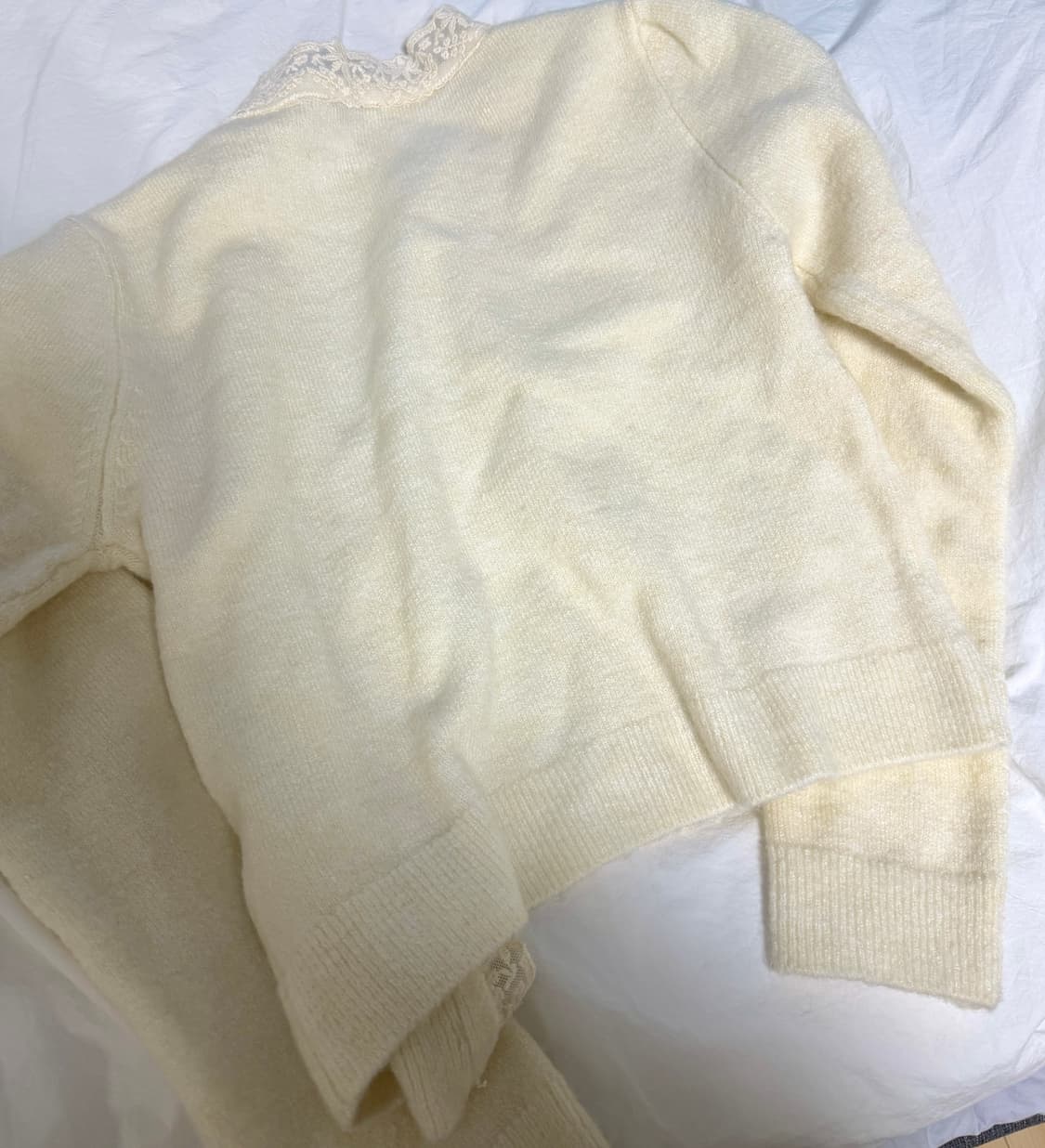 섭듀드 Subdued 레이스 가디건 라이트 옐로우 M 상품이미지3