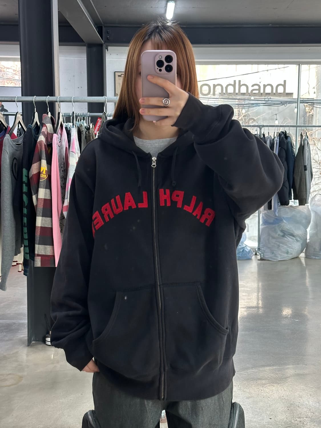 폴로랄프로렌 진스 스펠자수 코튼 후드집업 상품이미지3