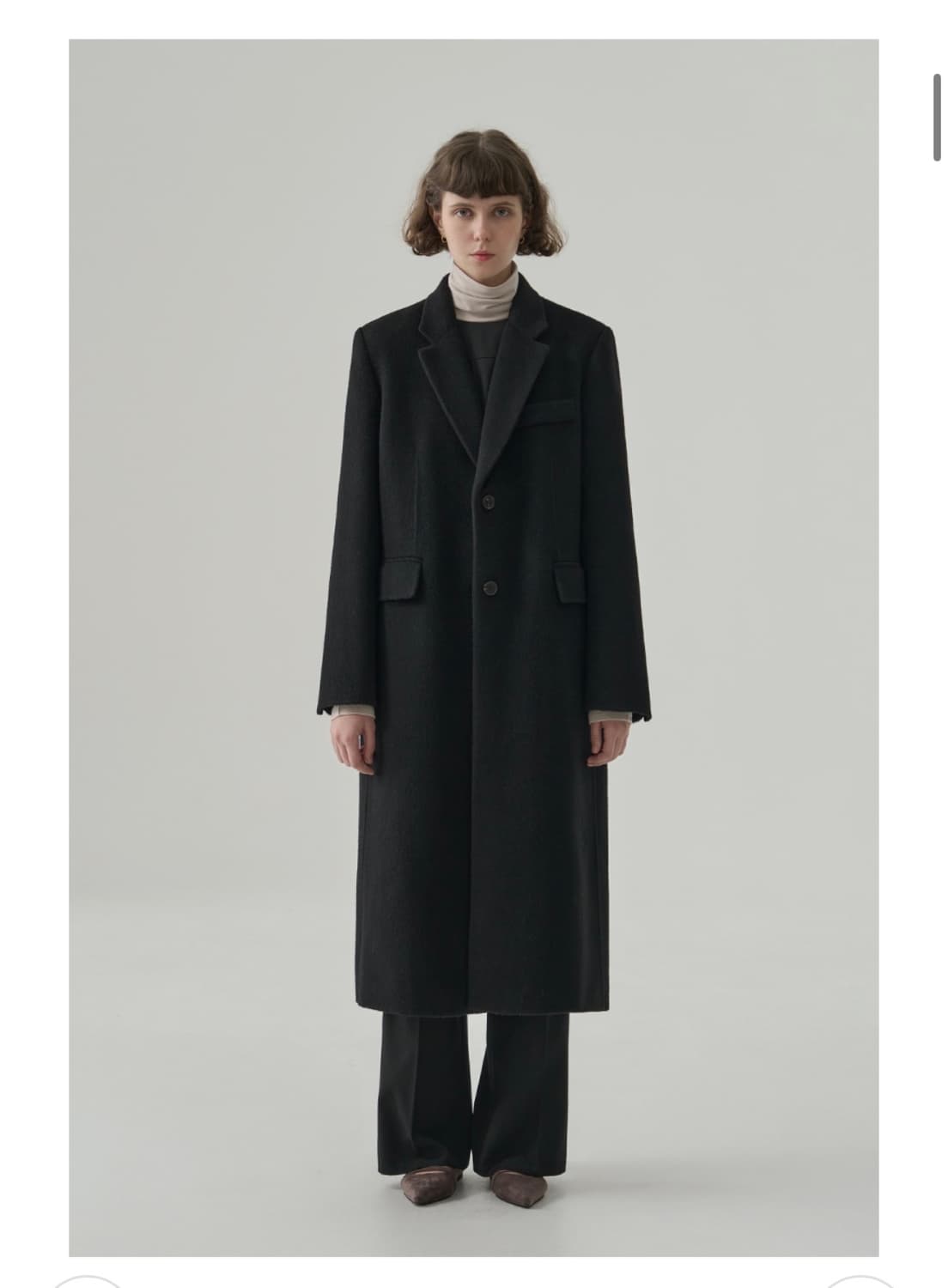 (새상품)(M) 드로우핏 우먼 래빗 앙고라 울 핸드메이드 싱글 롱 코트 상품이미지3