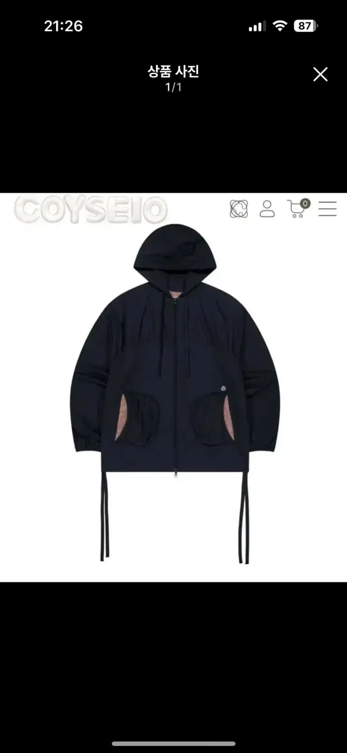 COYSEIO 코이세이오 바람막이 윈드브레이커 네이비 1사이즈 상품이미지1