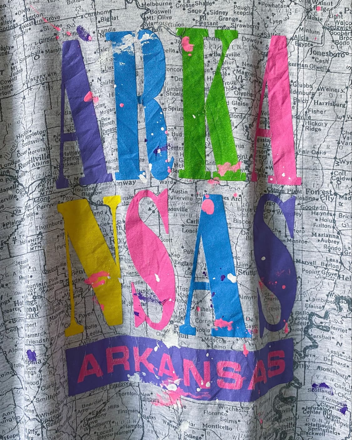 90s 빈티지 ARKANSAS 페인팅 반팔 티셔츠 상품이미지6