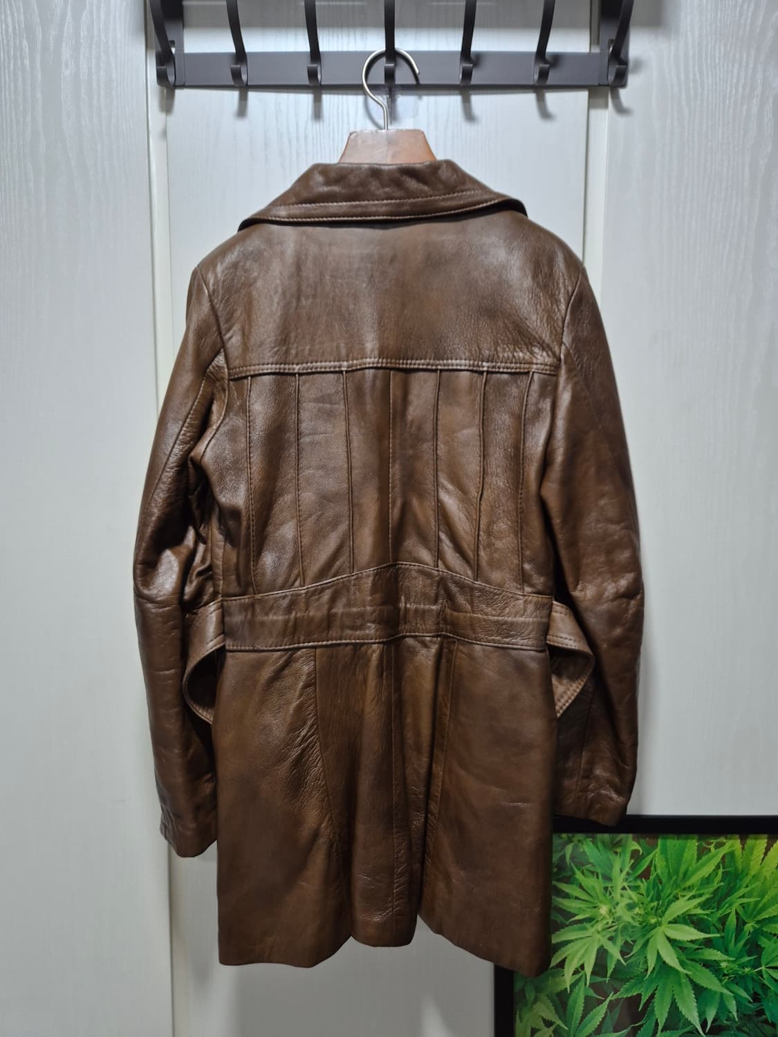 빈티지 멕시코 브라운 리얼가죽 벨티드 자켓 상품이미지10
