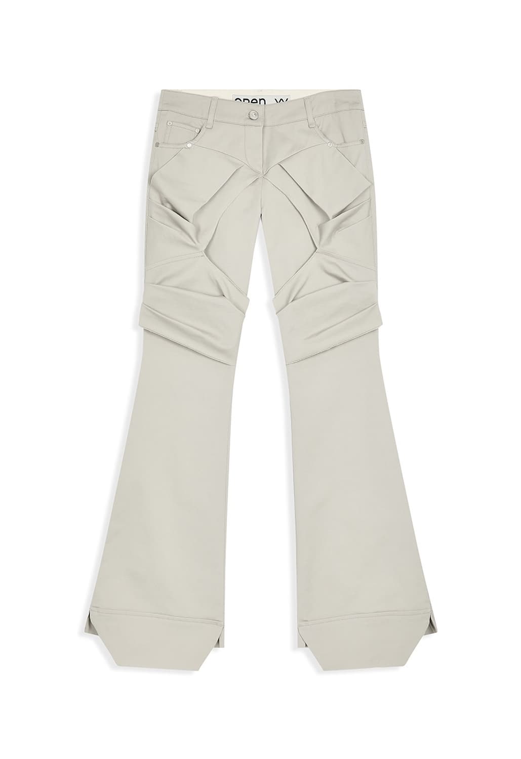 Open Yy GATHERED BOOTCUT PANTS, BEIGE (S 상품이미지1