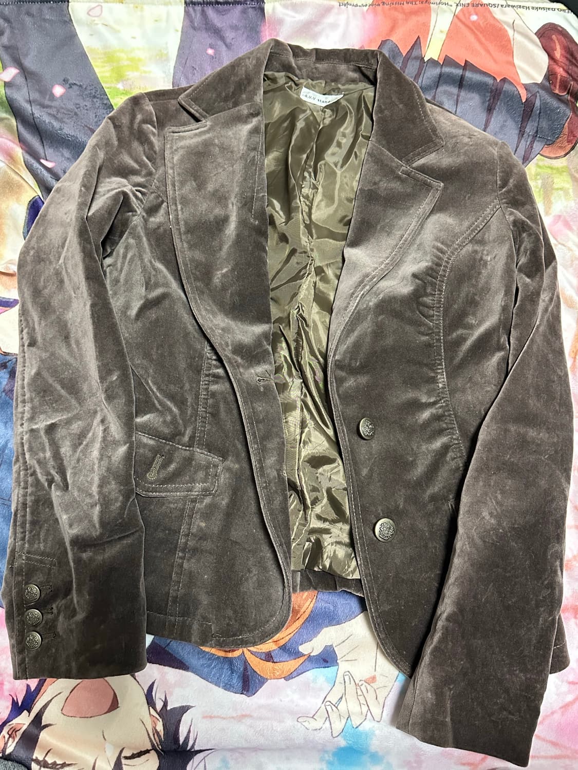 일본 빈티지 벨벳 블레이저 상품이미지1