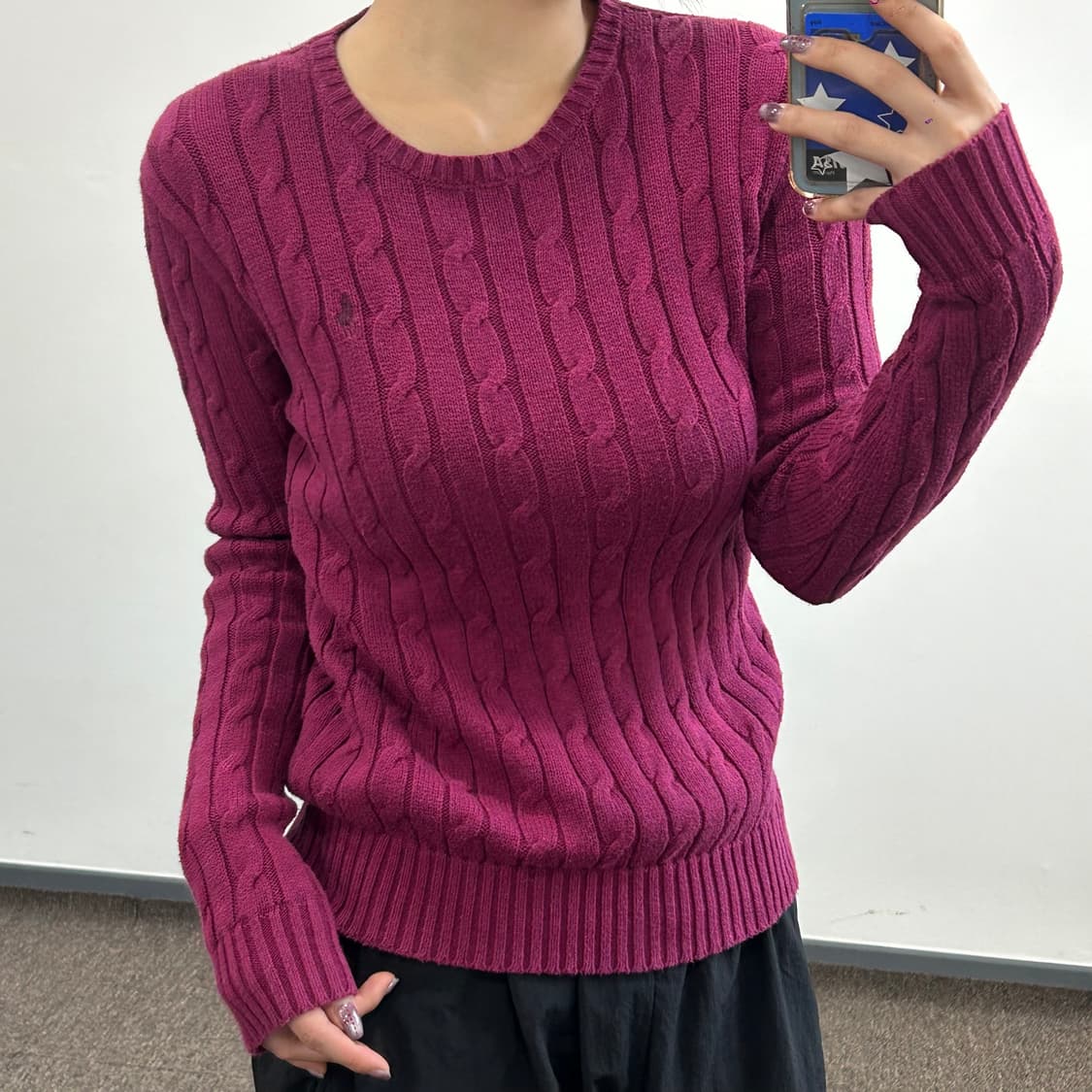 Polo 폴로 버건디 포니 케이블니트  상품이미지2