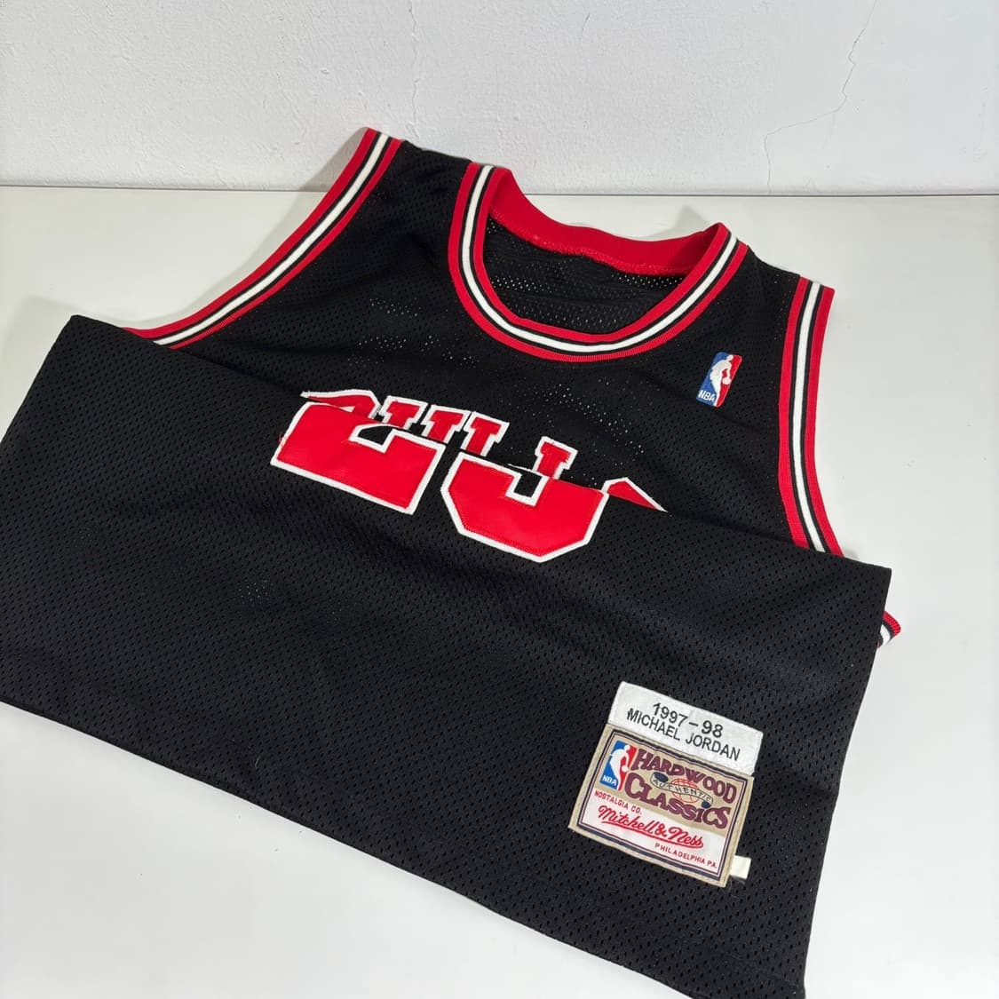 M 미첼앤네스 블랙 NBA 시카고불스 농구져지 상품이미지2