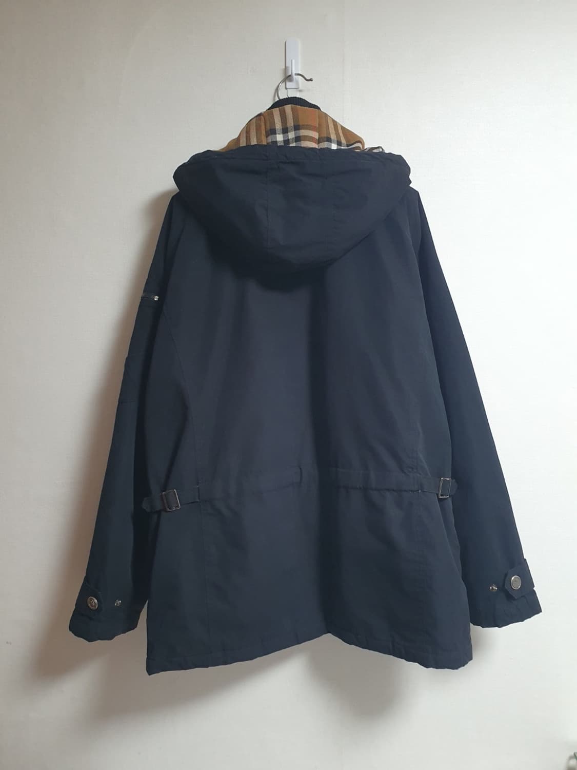 🖤 버버리 후드 자켓 블랙 체크안감 XL 상품이미지2