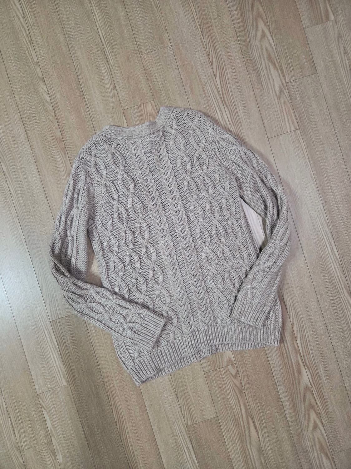 who's who Chico80s 복각베이지 짜임 카디건 상품이미지5